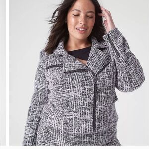 Lane Bryant Women's Plus Tweed Moto Jacket